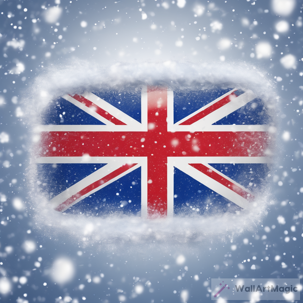 United Kingdom Flag Snow Beauty