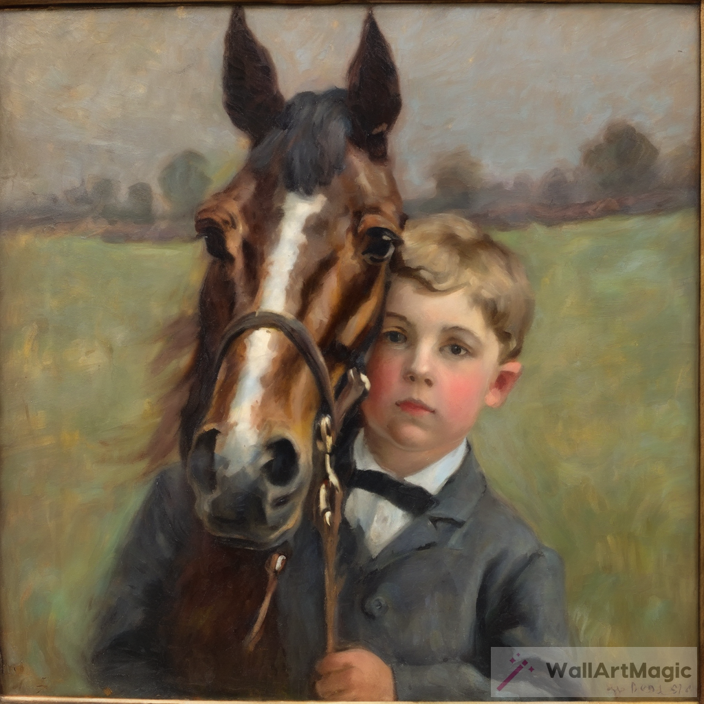 Edwardian Impressionist Horse Art Oil Painting - circa 1904