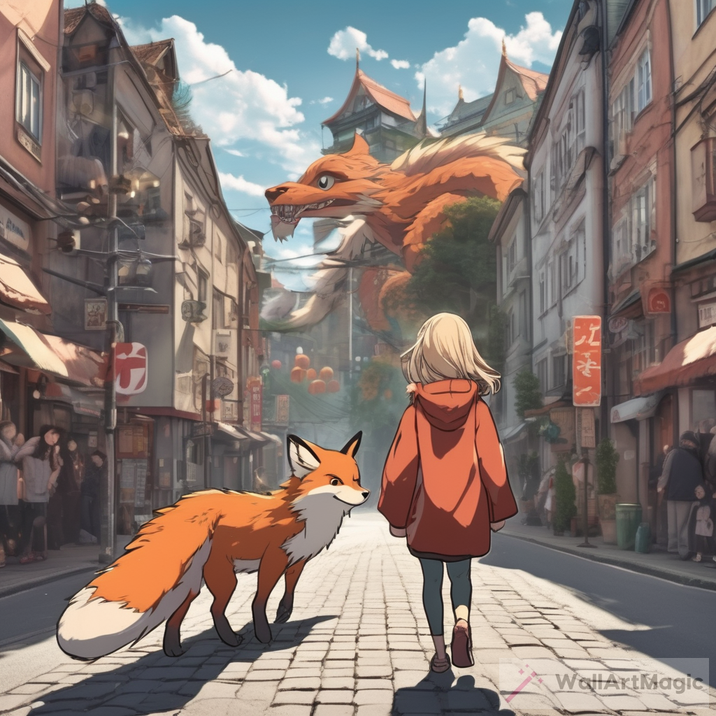 Enchanting Polish Town with Anime Dragon