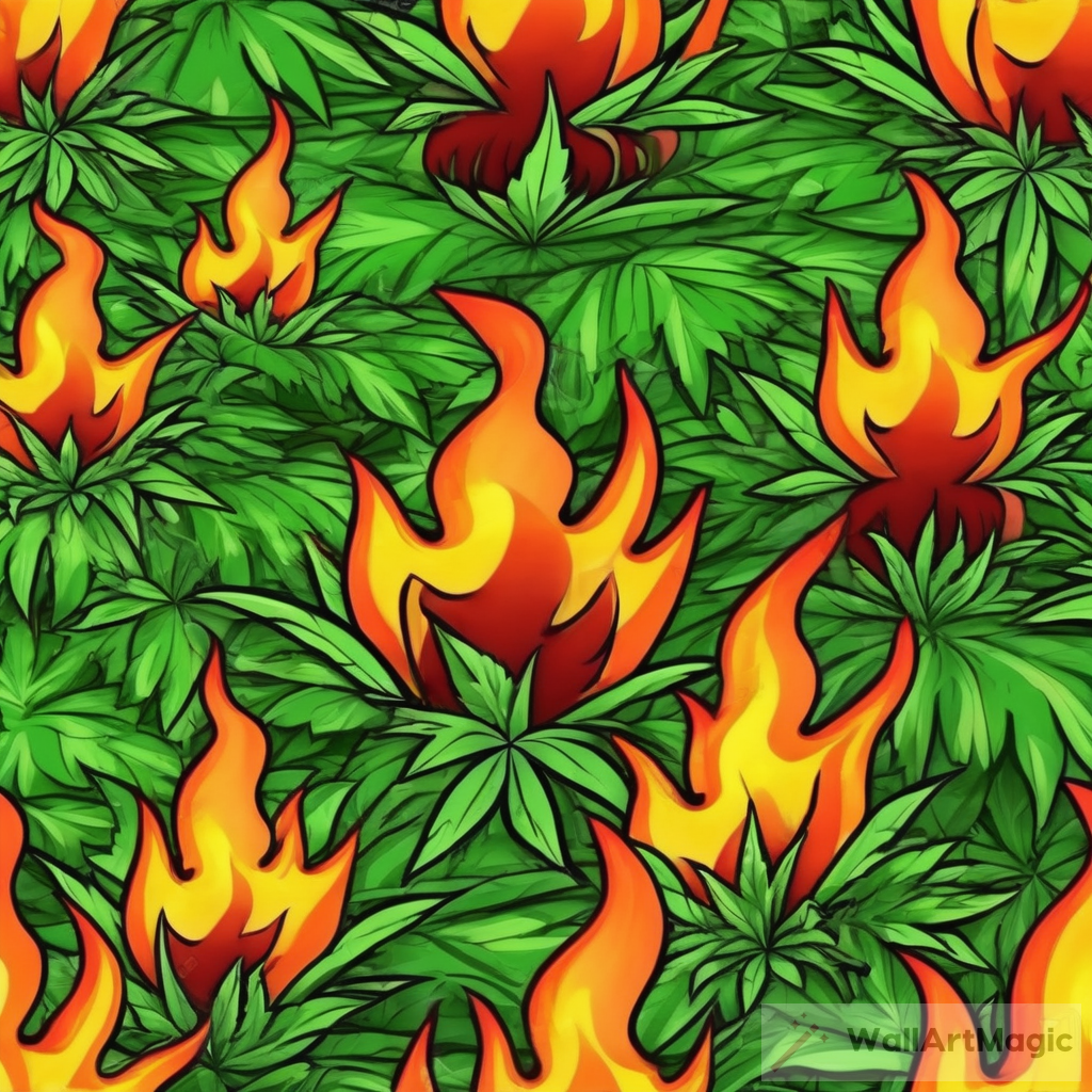 Cartoon Marijuana Farm Fire