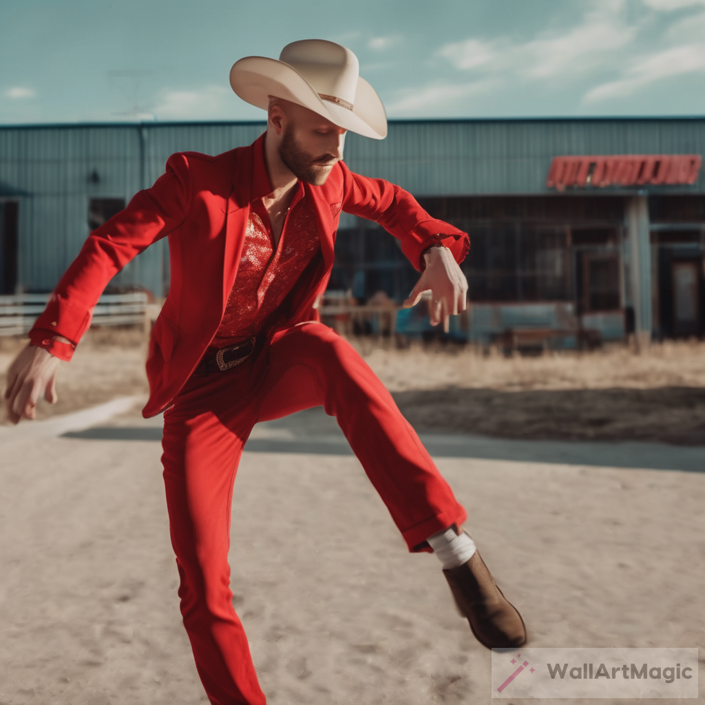 Vibrant Dance: Bartosz Blaschke in Red Cowboy Outfit