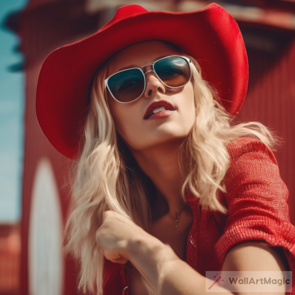 Dance in Style: Young Woman in Red Cowboy Outfit