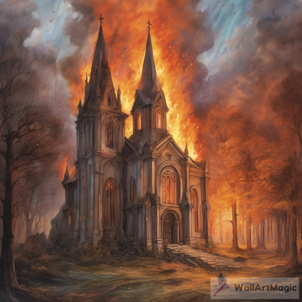 Artistic Ethereality: Old Church In Flames