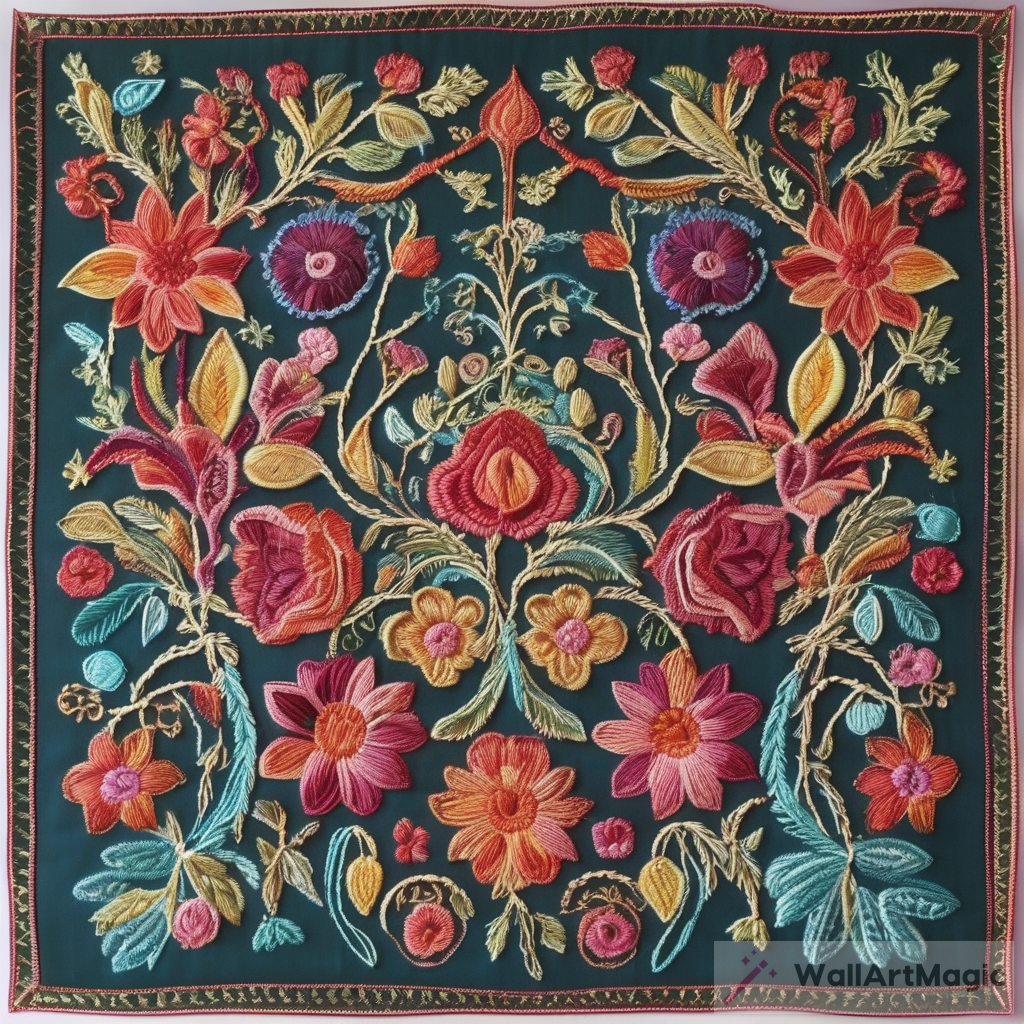 Colored Embroidery Patterns for Wall Hanging