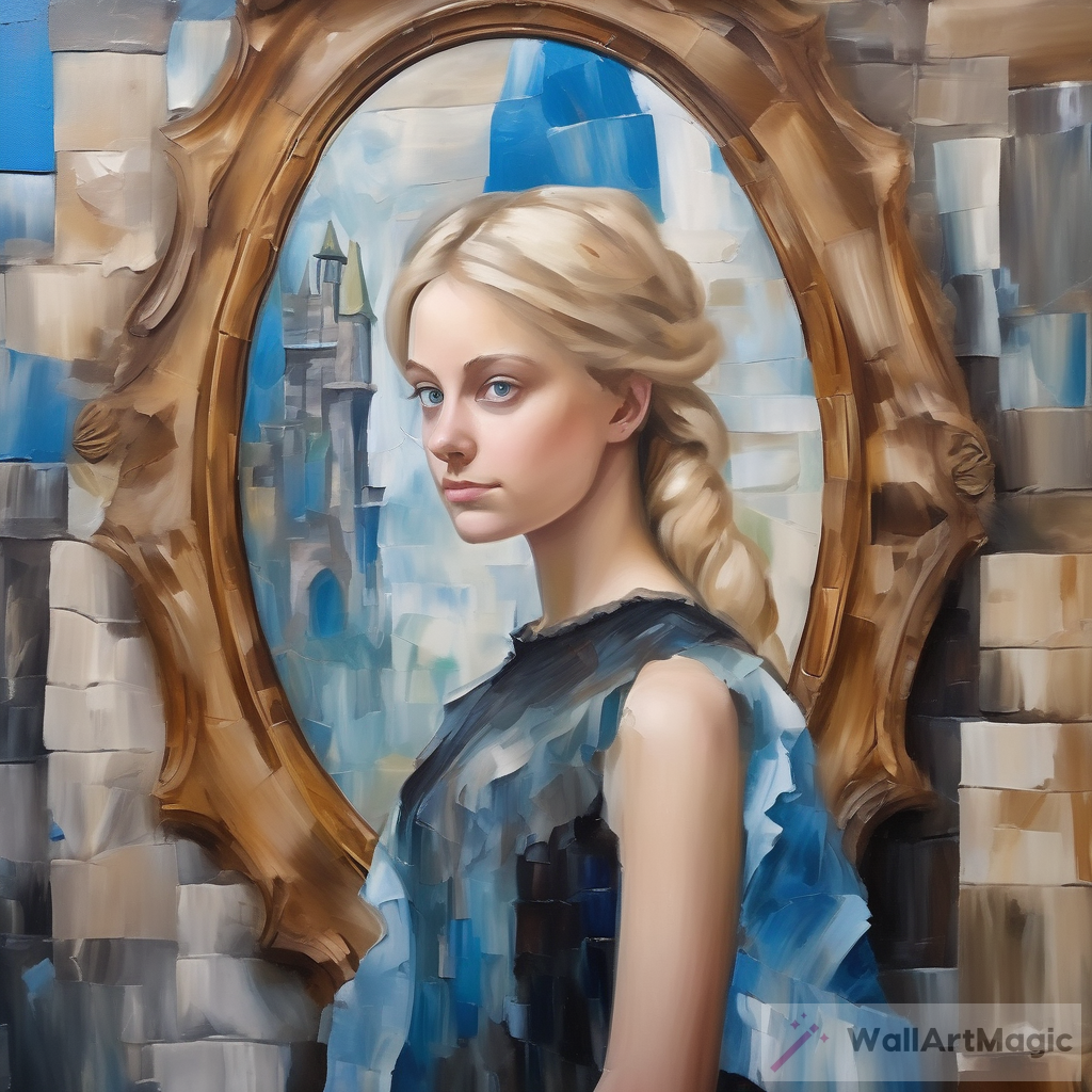 Enchanting 16K Abstract Oil Painting of Victorian Girl in Castle