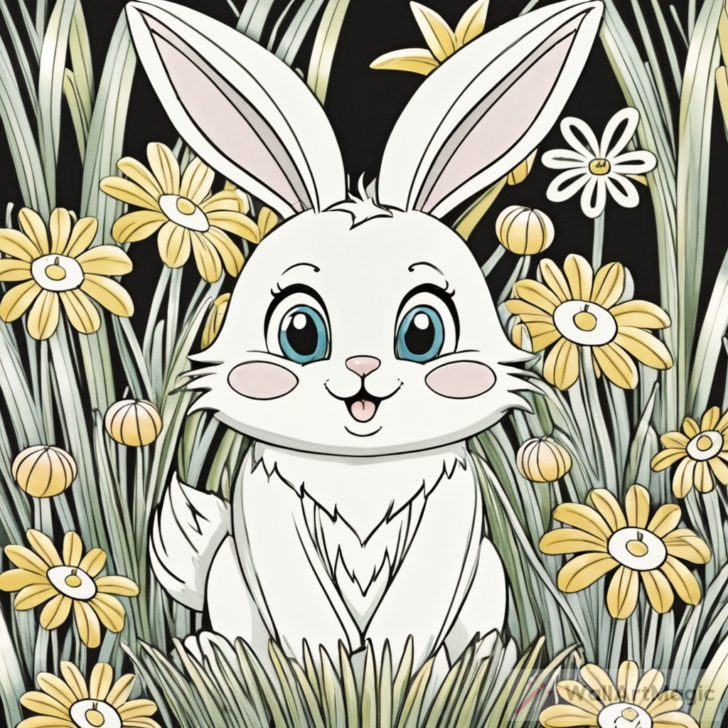 Simple Easter Bunny Coloring Page for Kids
