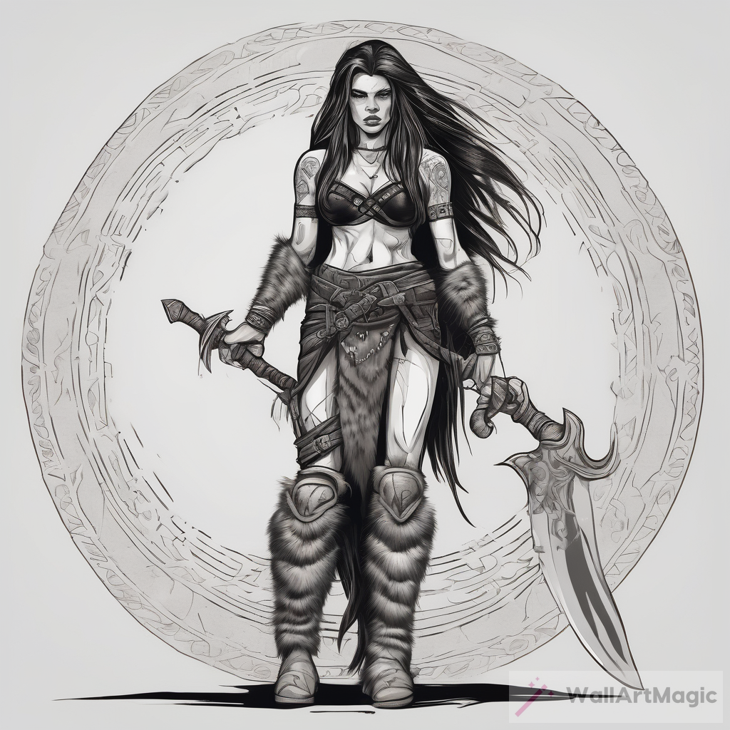 Female Barbarian D&D Art