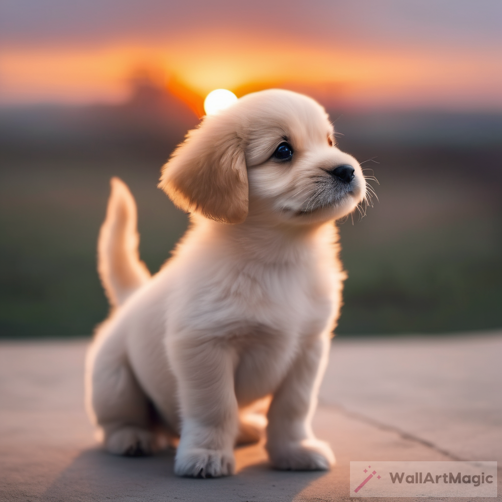 Adorable Puppy at Sunrise