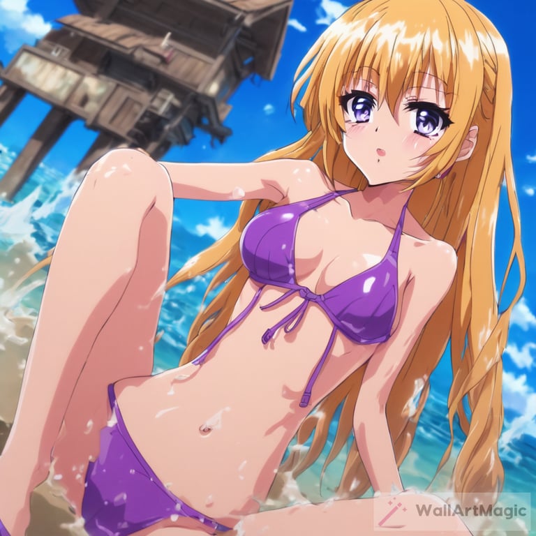 Hot Anime girl in melted XXXXS bikini