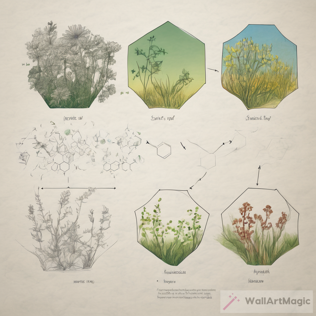 create one single hexagon and sketch plant phenology as seasonal waves within that single hexagon