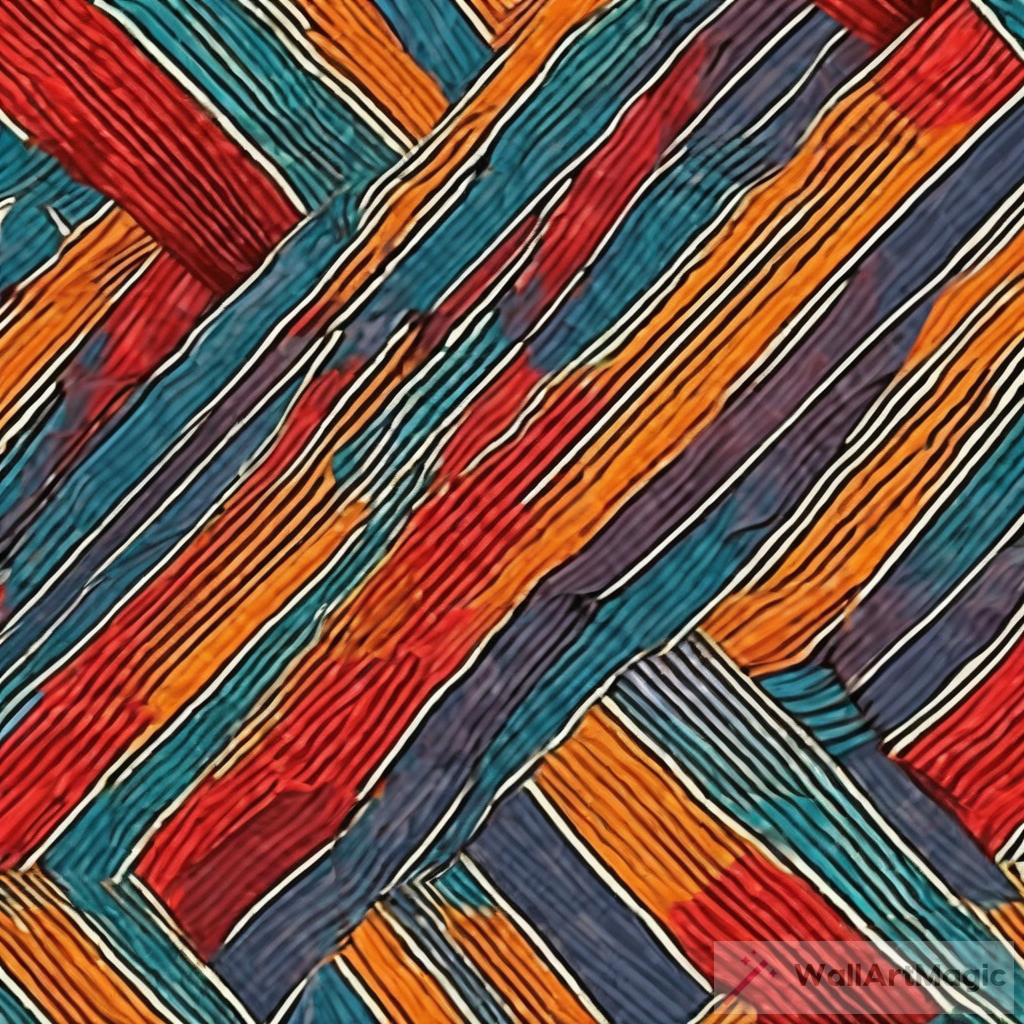 Seamless pattern design of alternating diagonal lines in the form of a 5-color Buddhist robe #abstractart #digitalpainting #minimalist #premiumttable