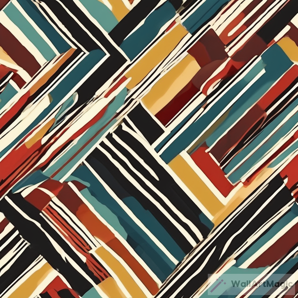 Seamless pattern design of large and small diagonal lines simulating the style of Buddhist robes in 5 colors #abstractart #digitalpainting #minimalist #premiumttable