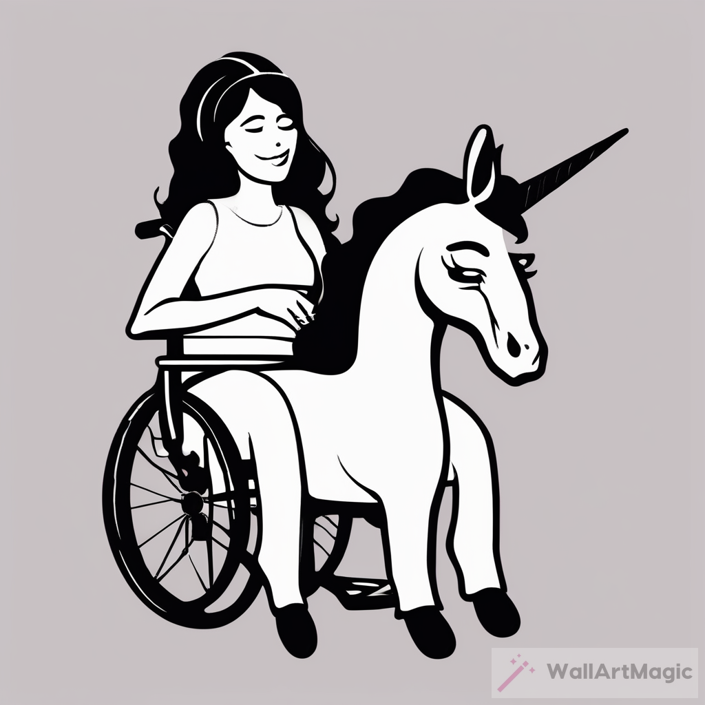 Create a logo with a woman  sitting in a wheelchair. She wears a black, long dress without sleeves