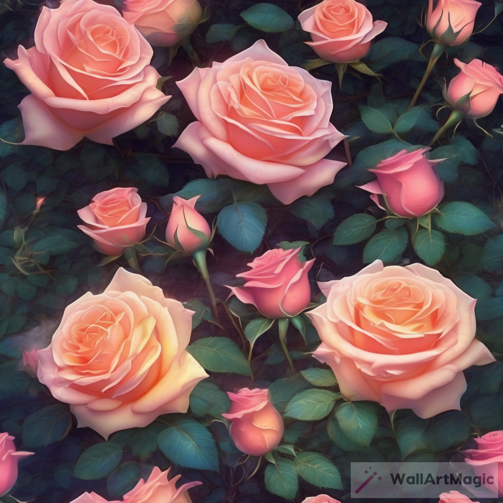 Astral Dream: Luminous Roses Garden Illumination