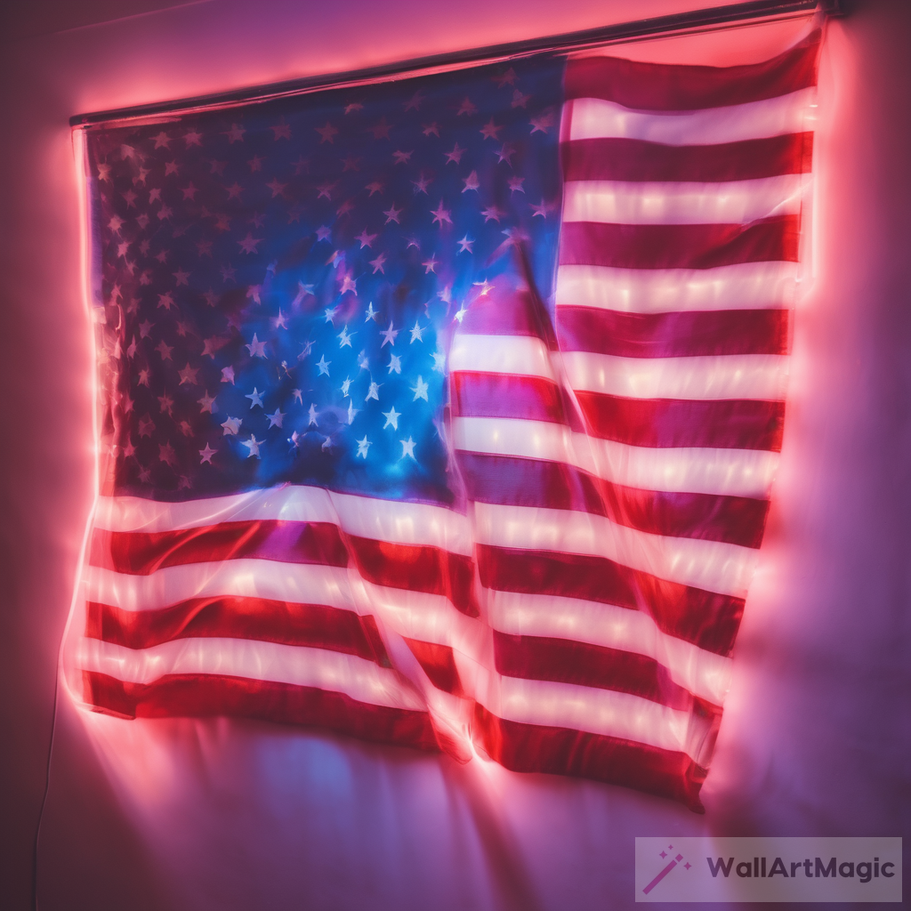 glowing translucid neon magical pale transparent    golden astral dream  light pale  illumination  love  iridescent washed out  red white and blue usa flag love