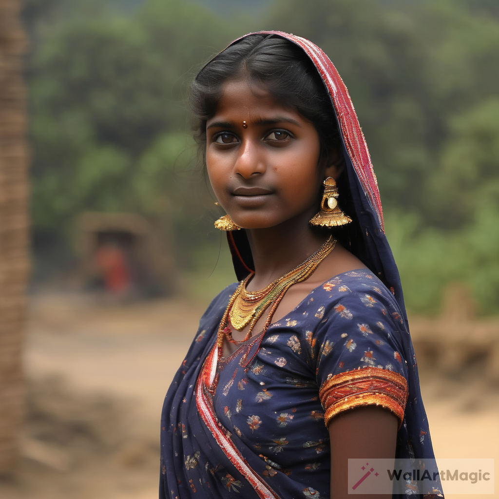 Dark skinned Indian beautiful village girl