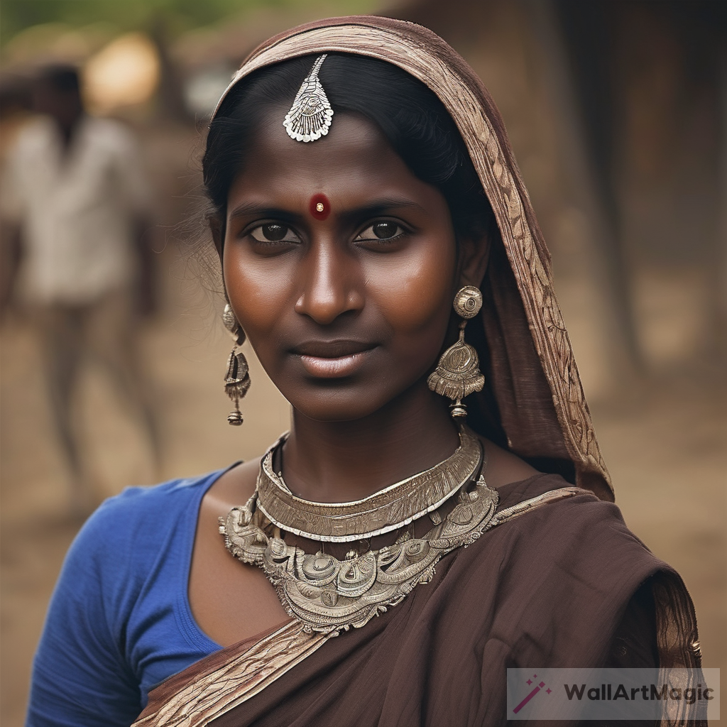 Dark skinned Indian beautiful village lady