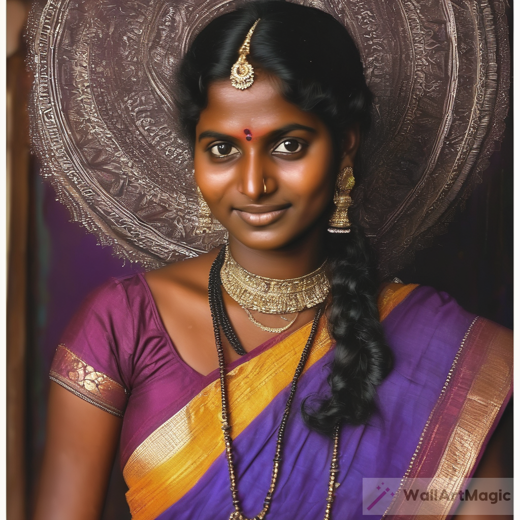 Dark skinned beautiful tamil village lady